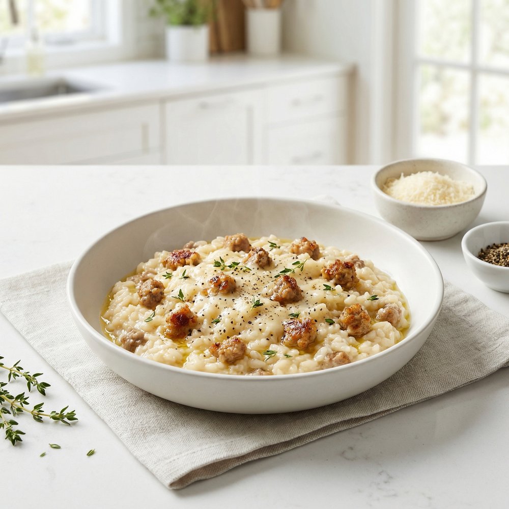 Italian Sausage Risotto with Parmesan and Thyme