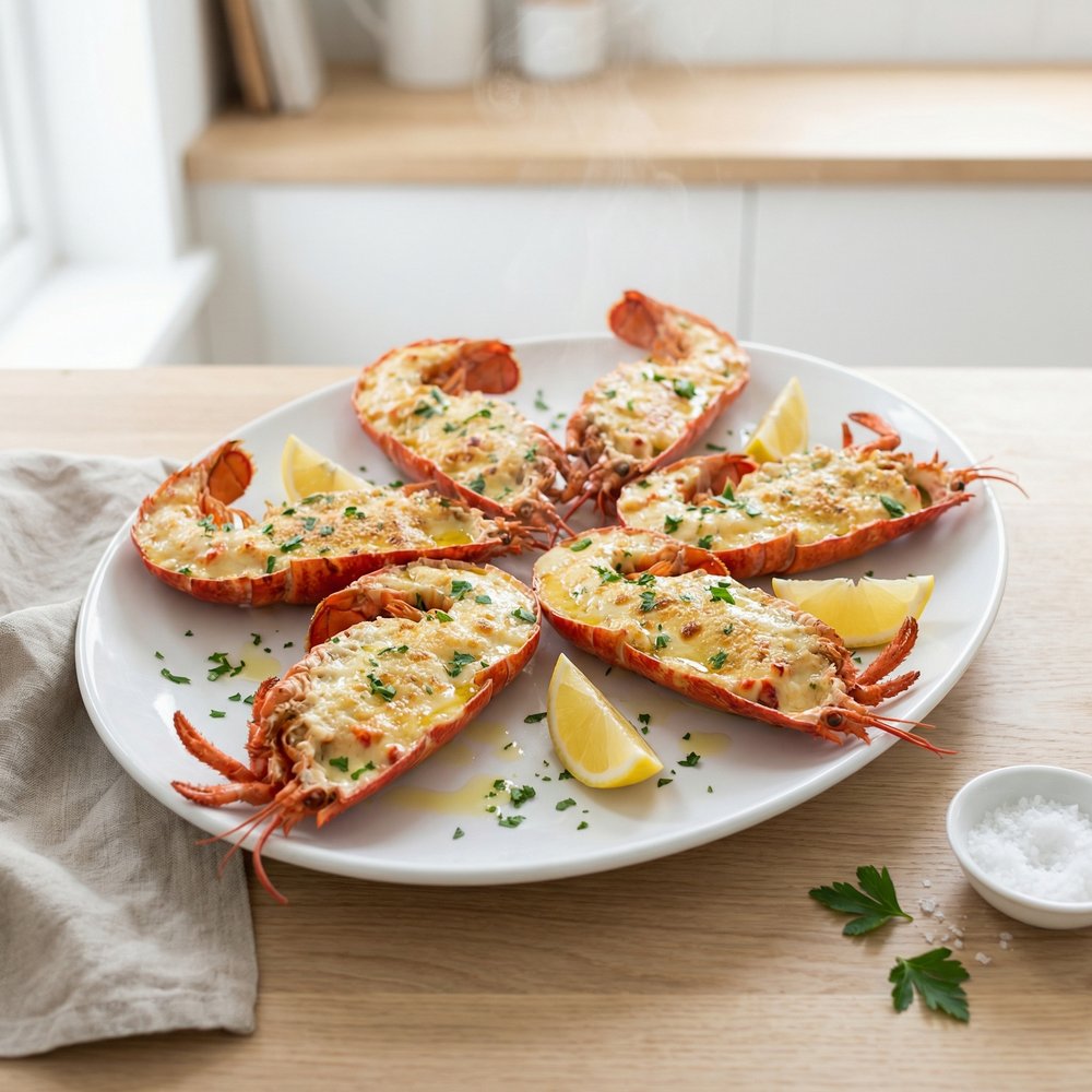 Creamy Lobster Thermidor with White Wine and Parmesan