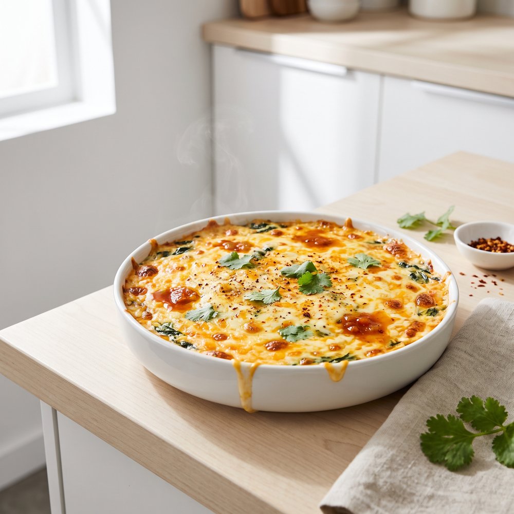 Creamy Mexican Spinach-Cheddar Dip
