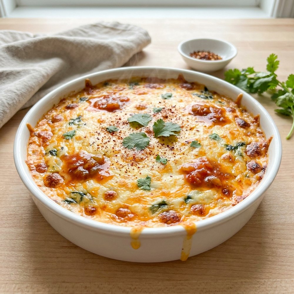 Creamy Mexican Spinach-Cheddar Dip