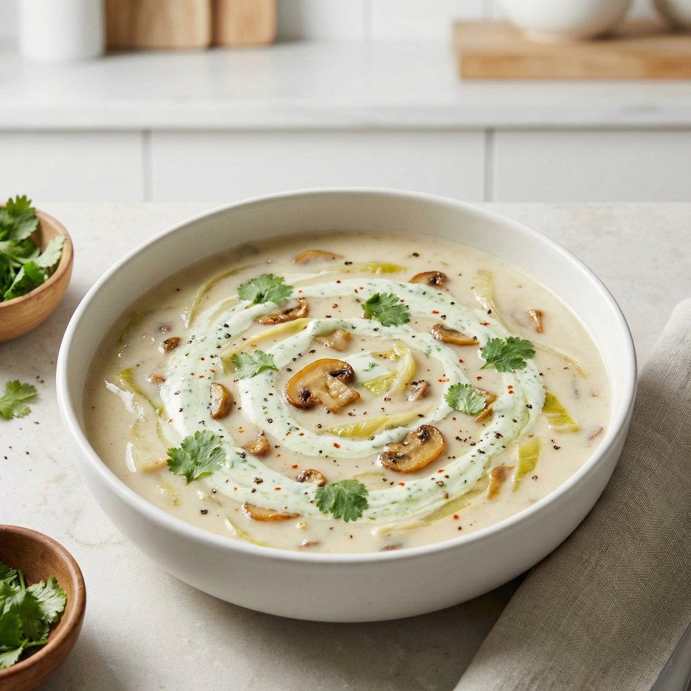 Creamy Mushroom & Endive Soup