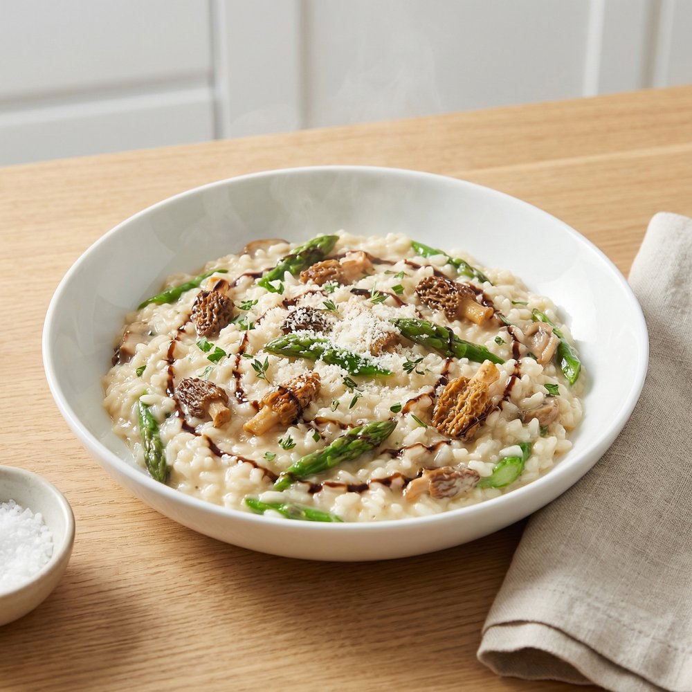 Asparagus and Morel Mushroom Risotto