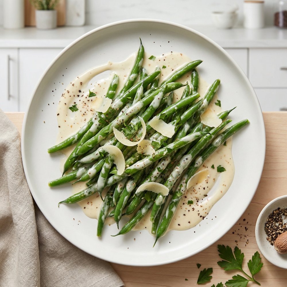 Creamy Green Beans Parmesan