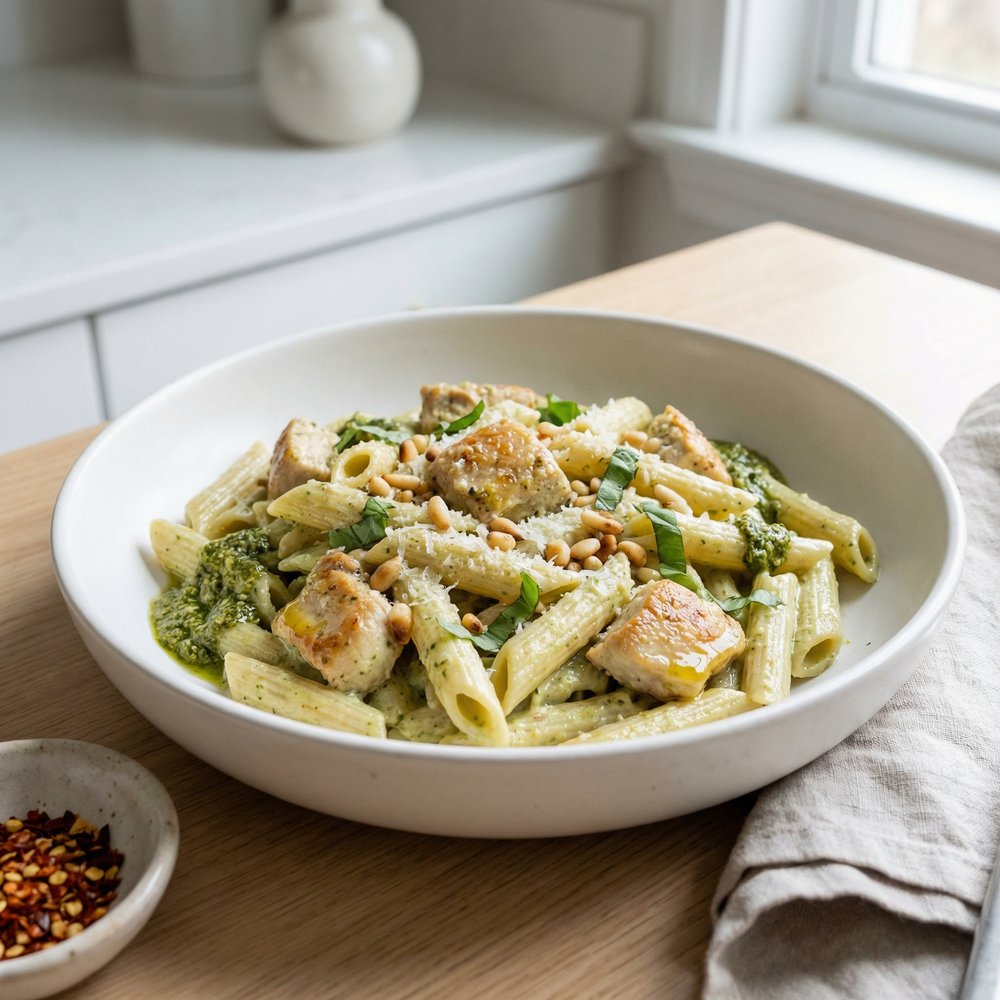 Creamy Chicken Pesto Penne Pasta