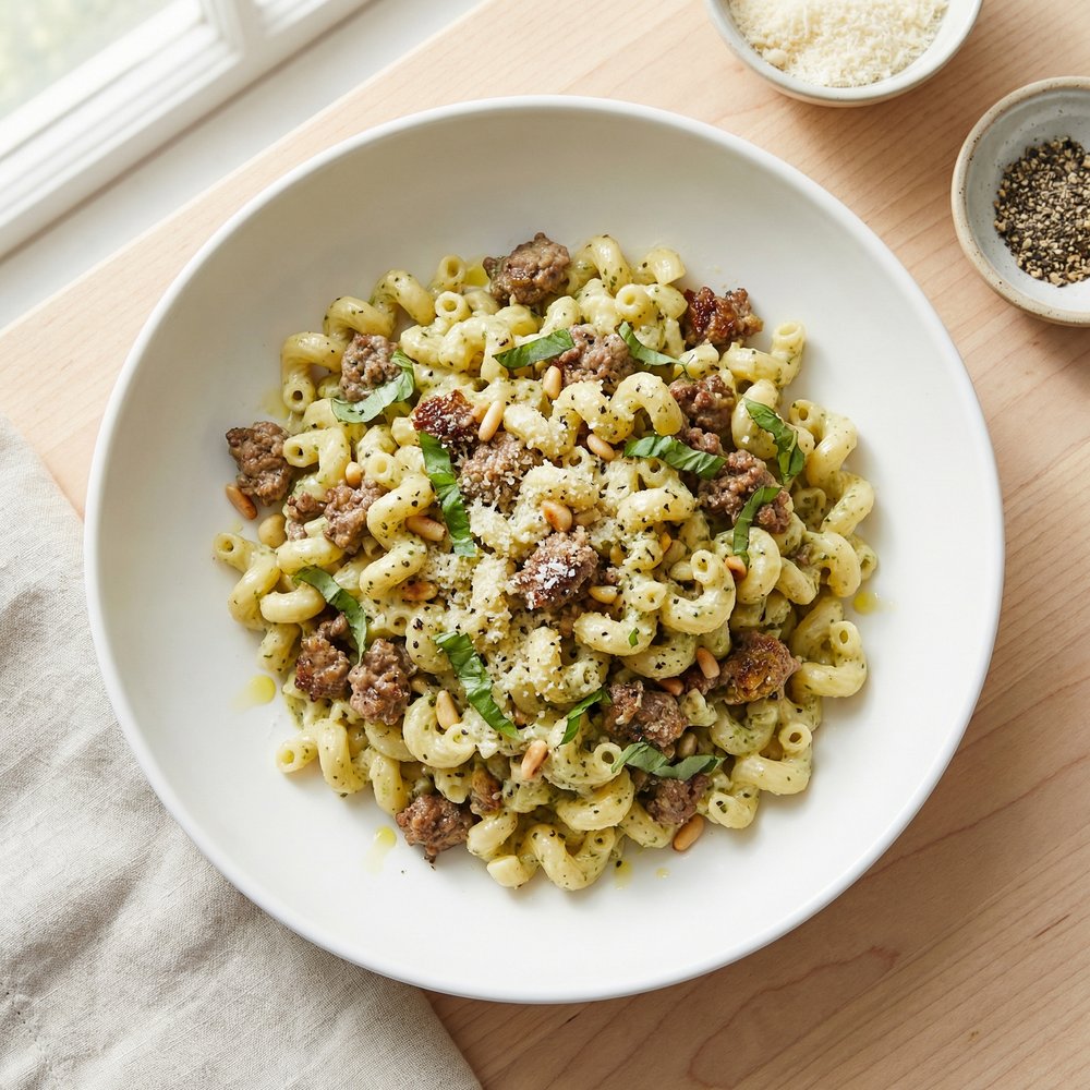 Presto Pesto Hamburger Mac
