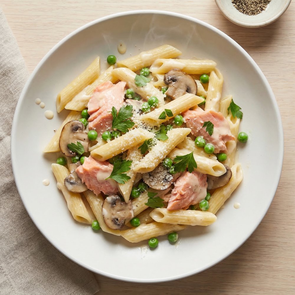Silky Smoked Salmon Penne with Romano