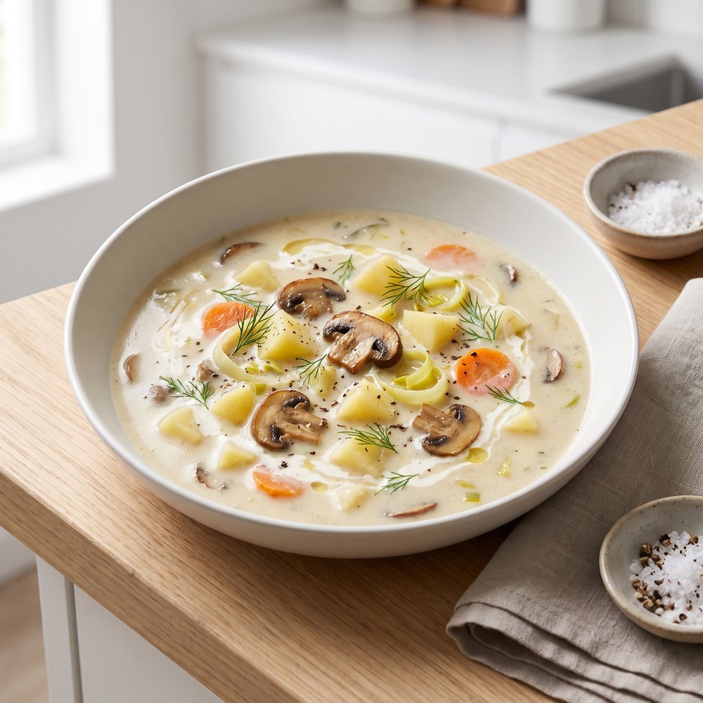 Creamy Russian Potato and Mushroom Soup