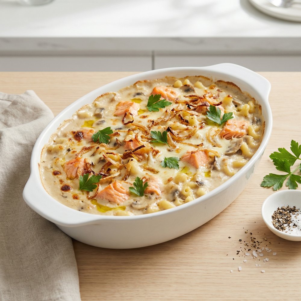 J-Lyn's Creamy Salmon Macaroni Bake
