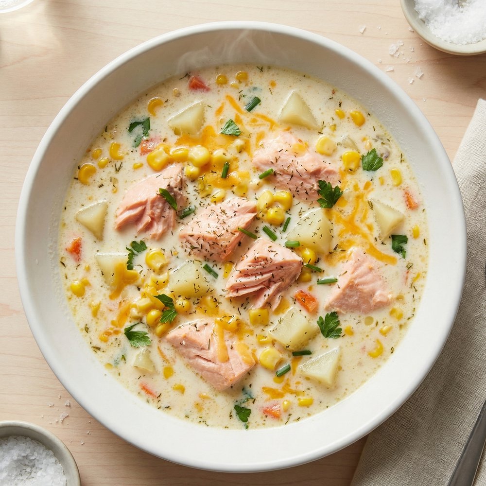 Creamy Salmon Corn Chowder