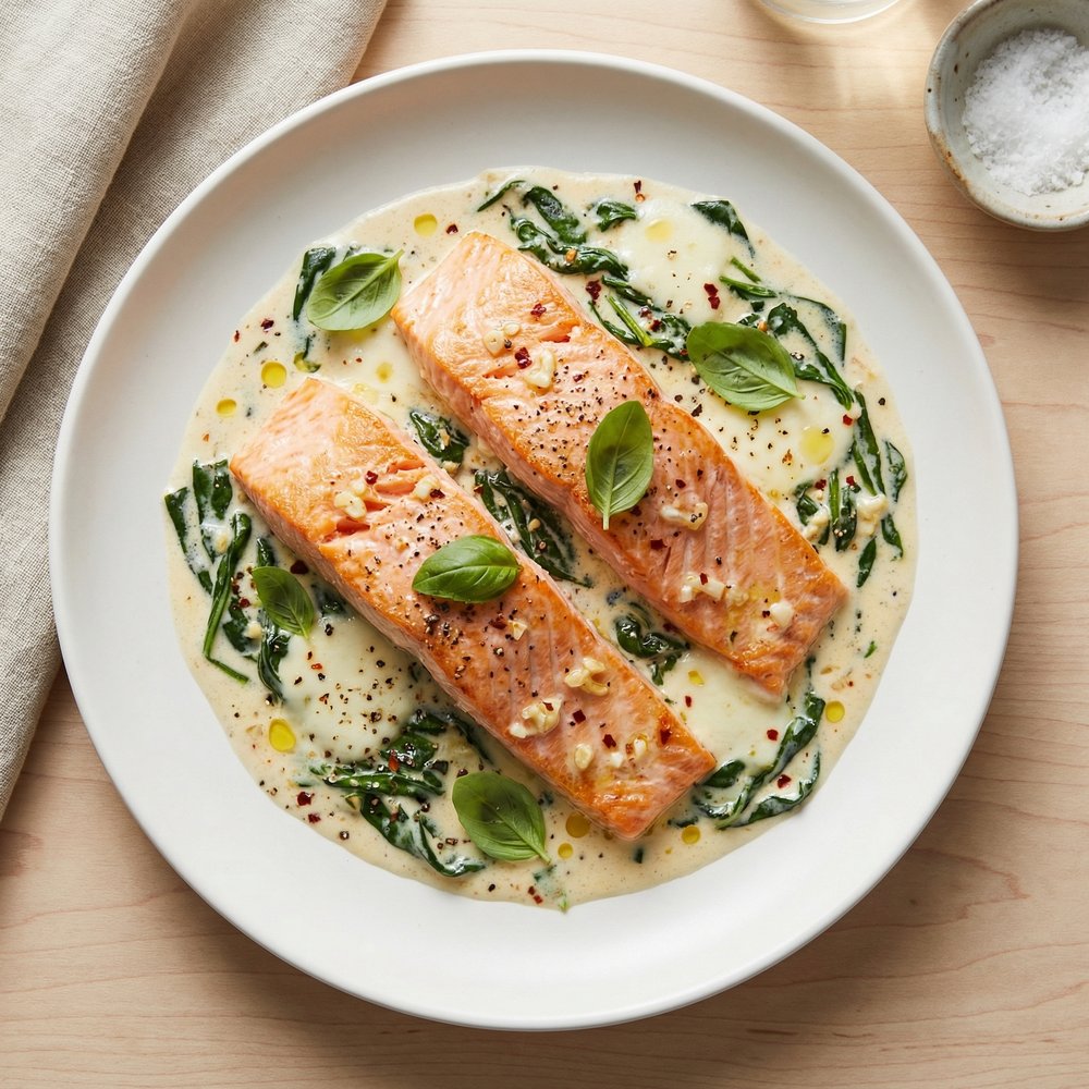 Jason's Florentine-Style Baked Salmon