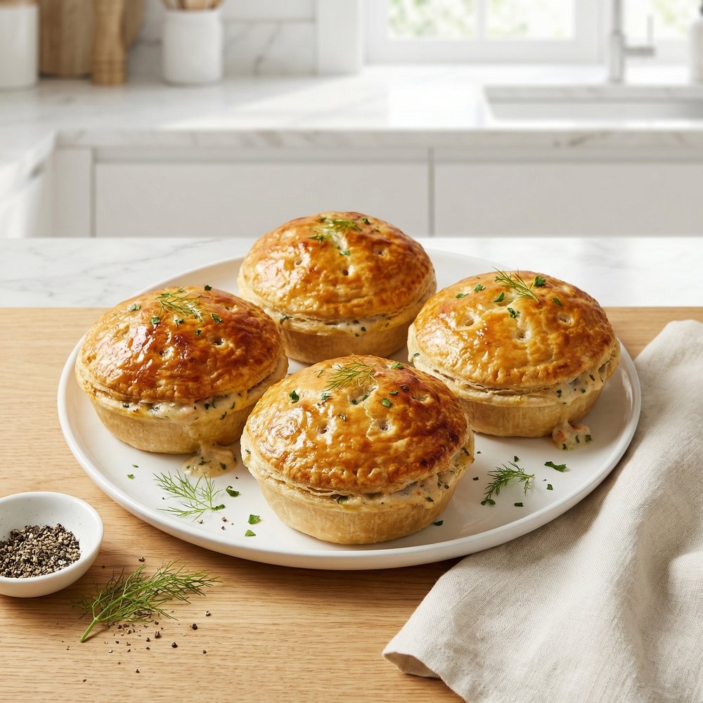Creamy Puff-Pastry Seafood Pot Pie