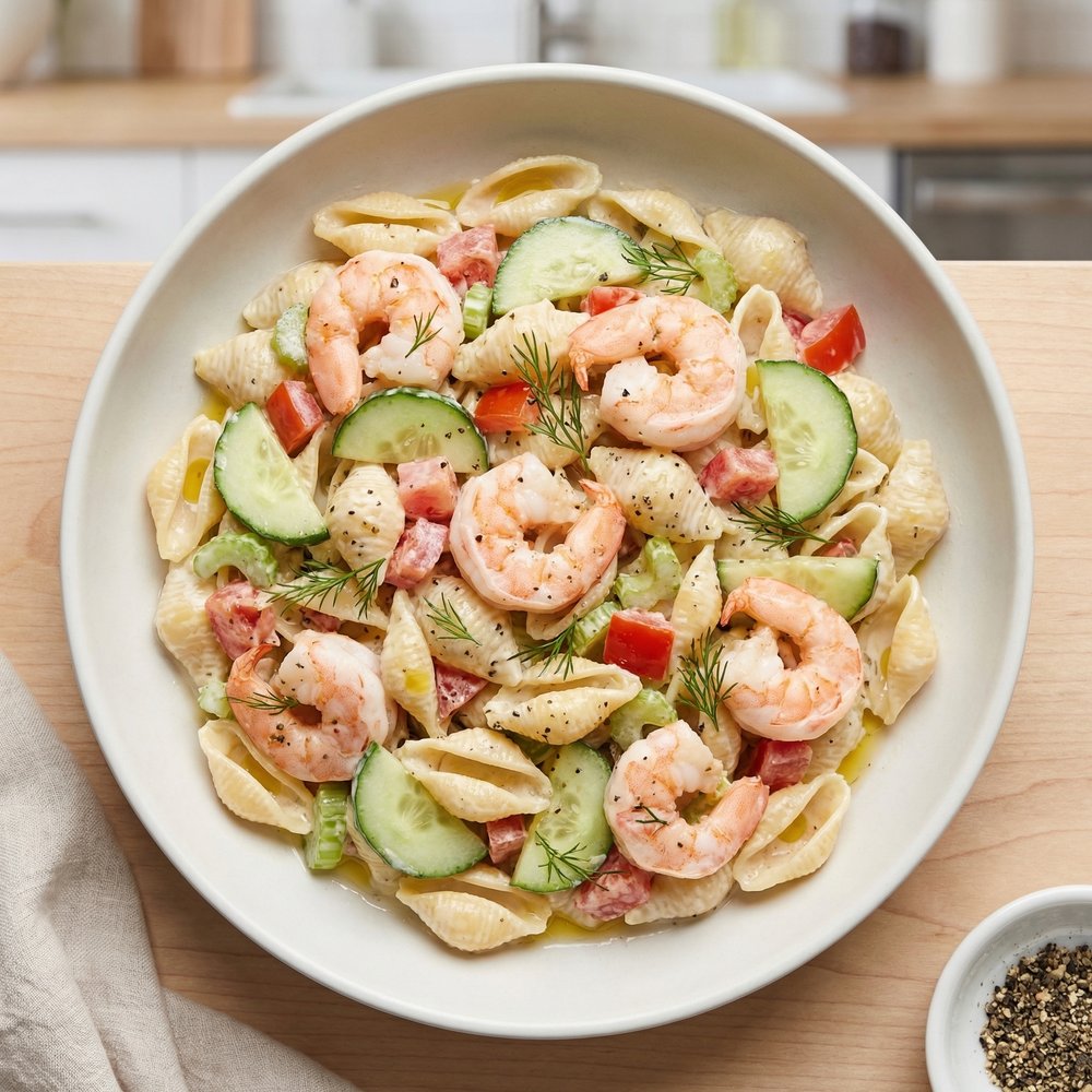 Fresh Dill Shrimp Shell Pasta Salad