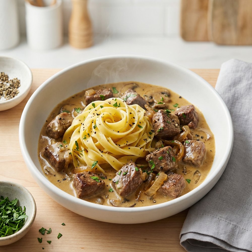 Slow Cooker Beef Stroganoff
