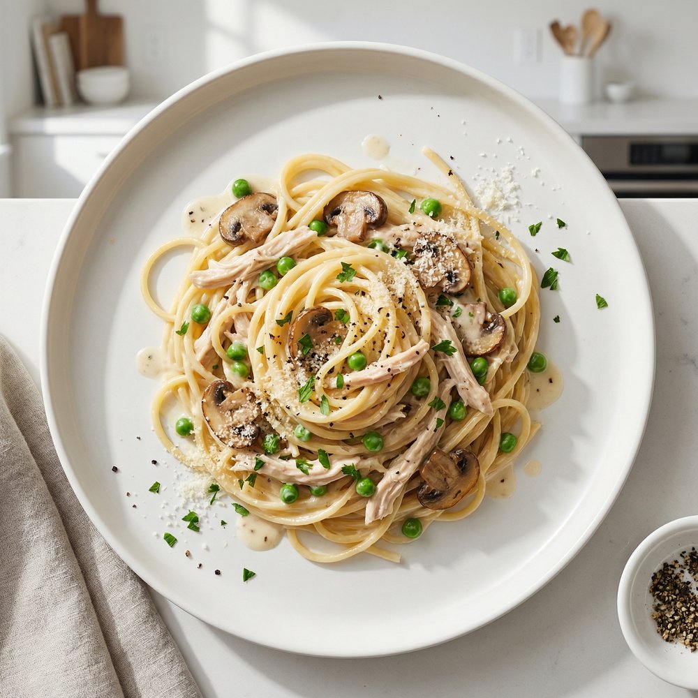 Slow Cooker Chicken Tetrazzini