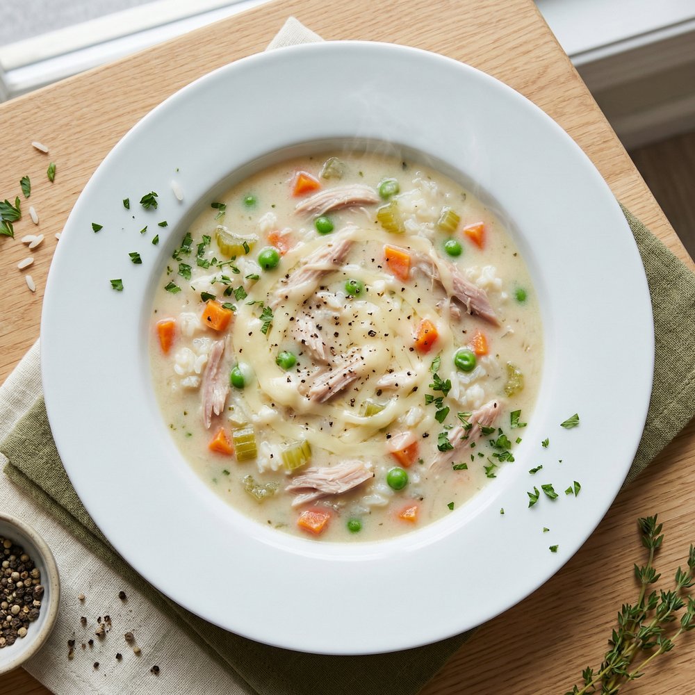 Smoked Turkey Rice Soup