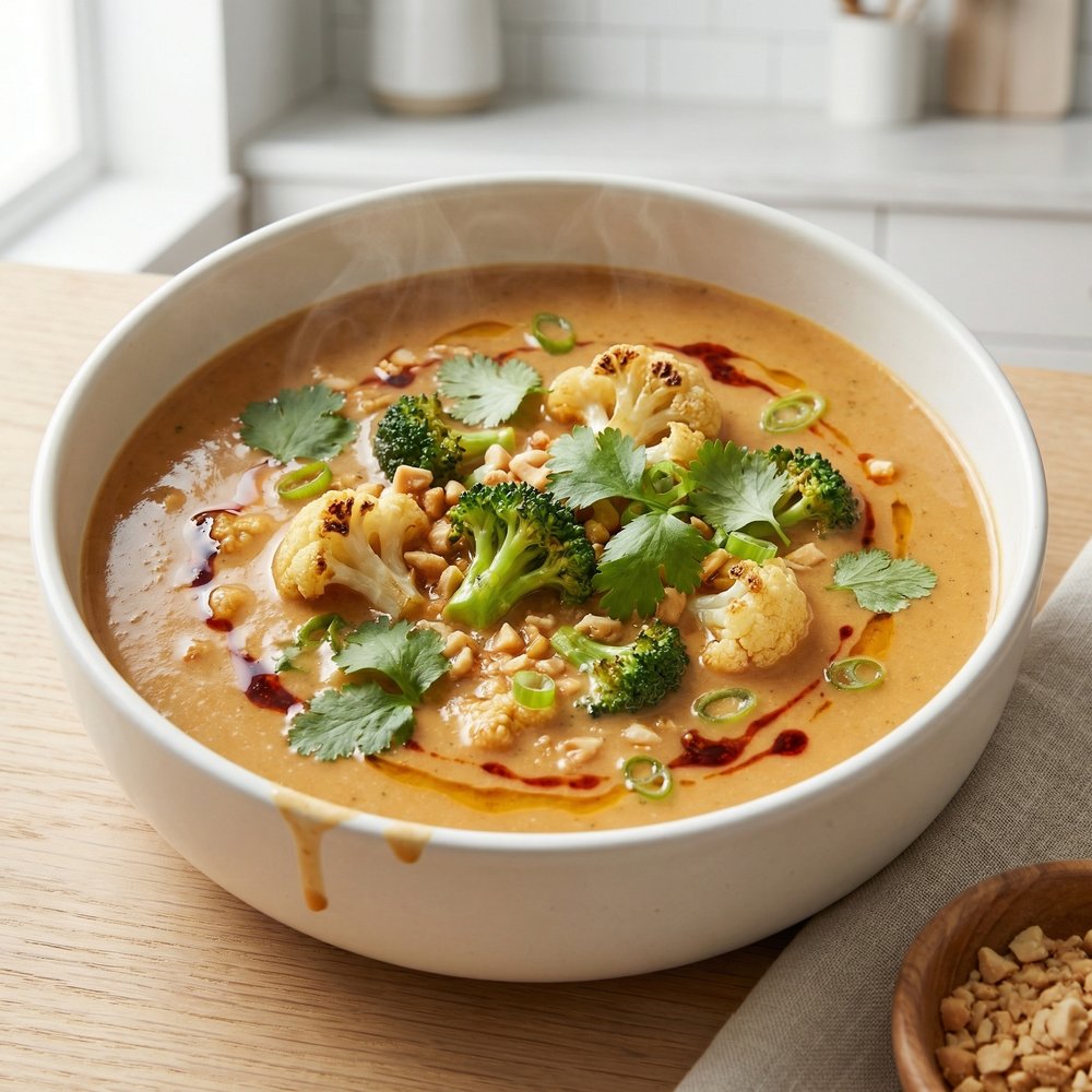 Creamy Spiced Peanut Vegetable Soup