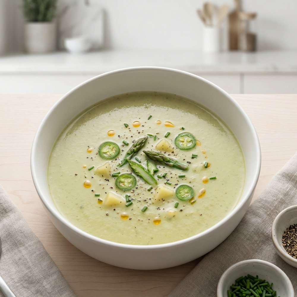 Fiery Potato & Asparagus Soup