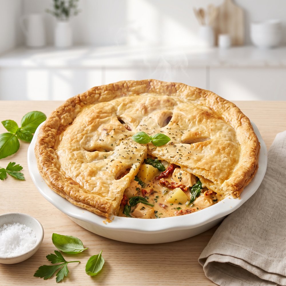 Creamy Sun-Dried Tomato Chicken Pot Pie