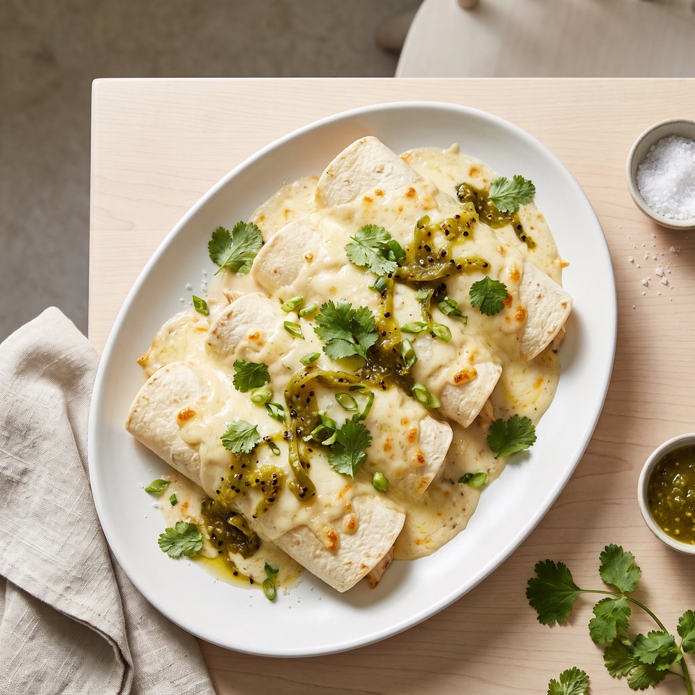 Creamy Swiss-Style Chicken Enchiladas