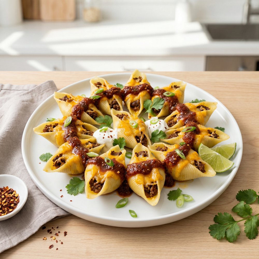 Stuffed Pasta Shells with Taco Beef