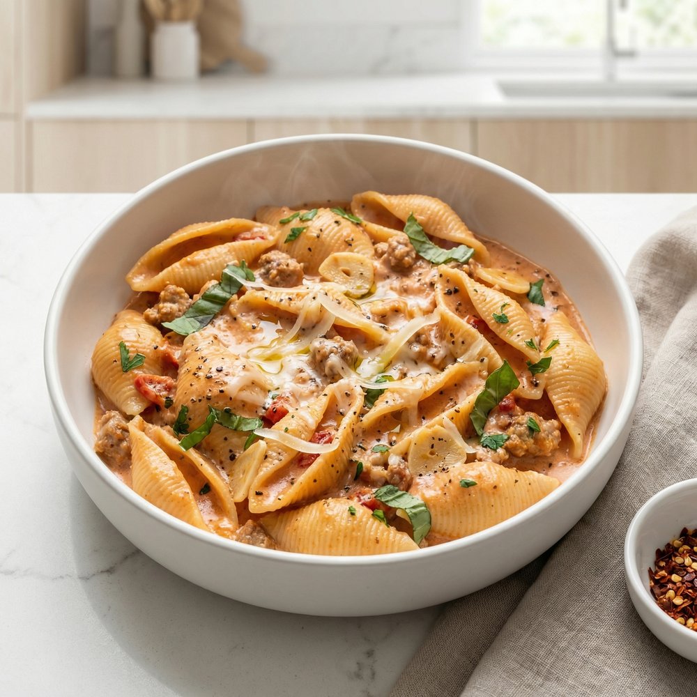 Cheesy Sausage Pasta
