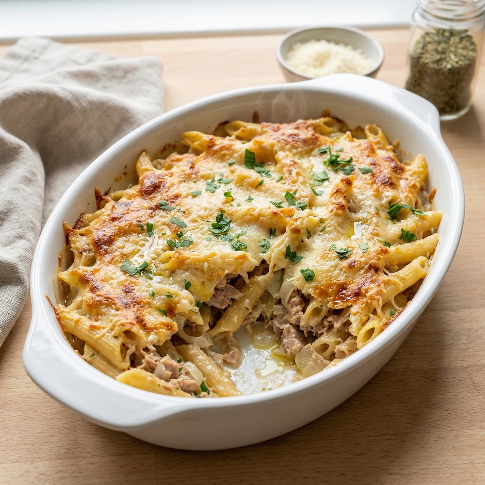 Creamy Tuna Penne Bake