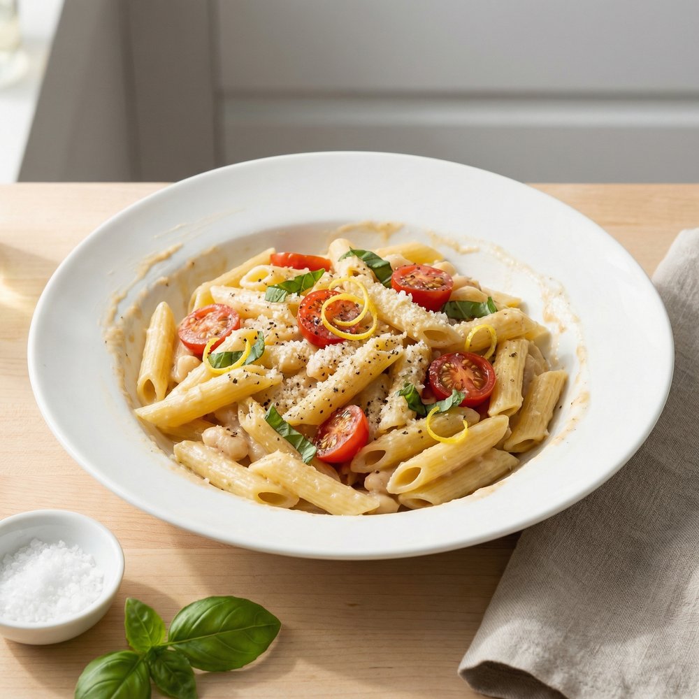 White Bean and Tomato Pasta