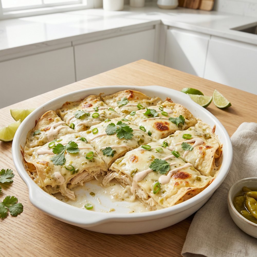 White Chicken Enchilada Slow-Cooker Casserole