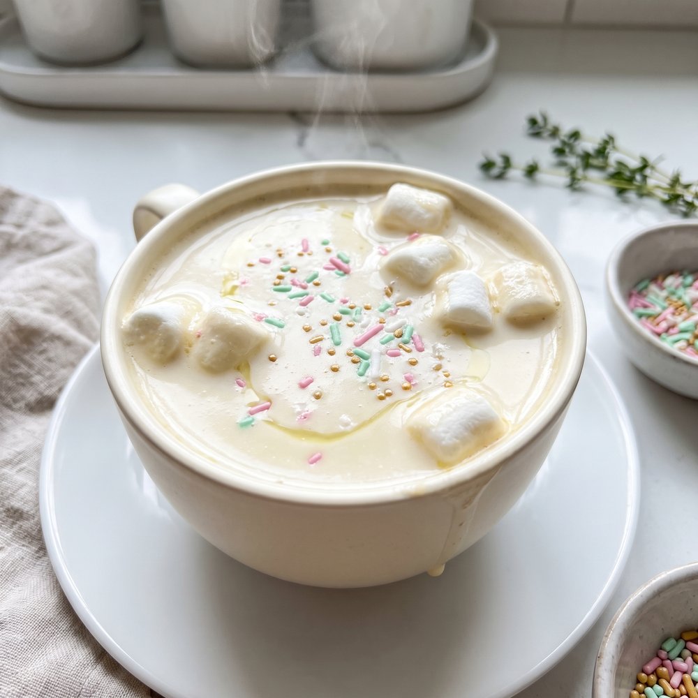 Creamy White Hot Chocolate with Marshmallows