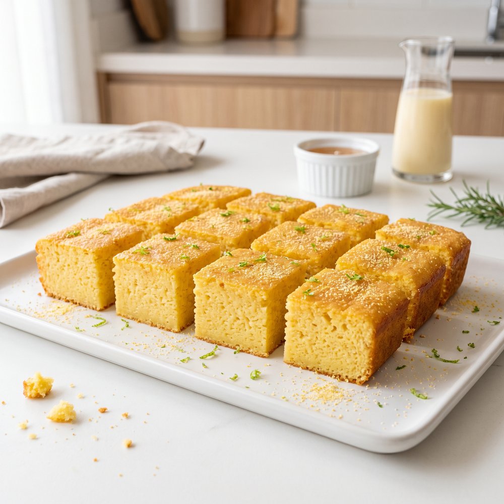 Cremoso Bolo de Fubá Simples (Creamy Cornmeal Cake)
