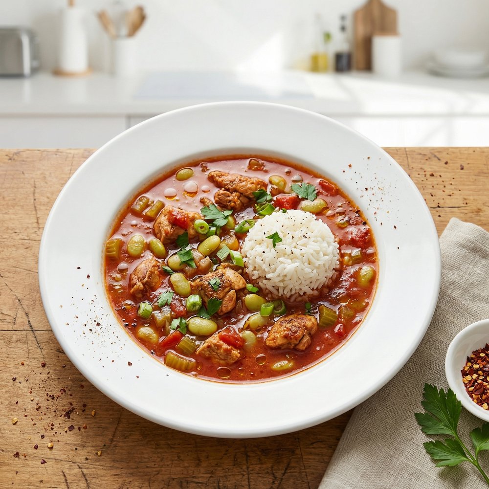 Creole Chicken and Baby Lima Bean Stew