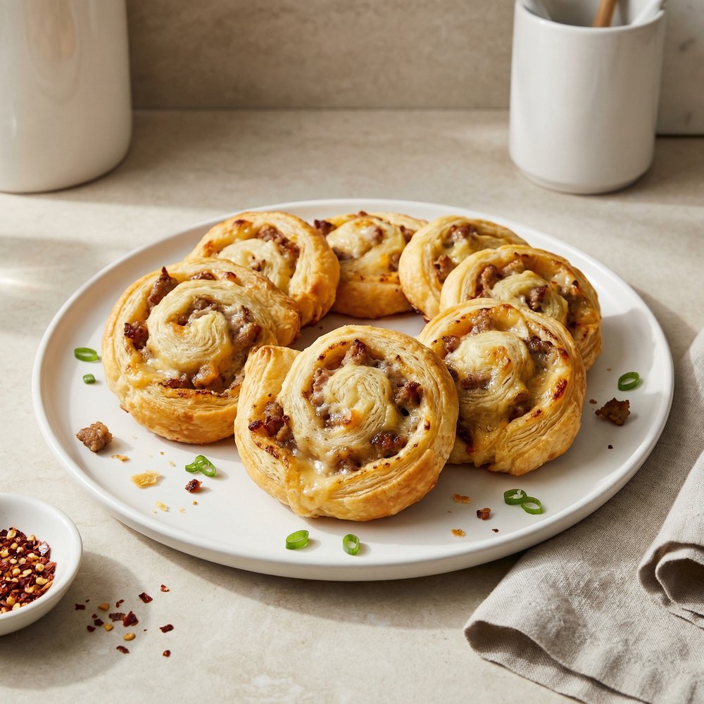 Creamy Sausage Crescent Pinwheels