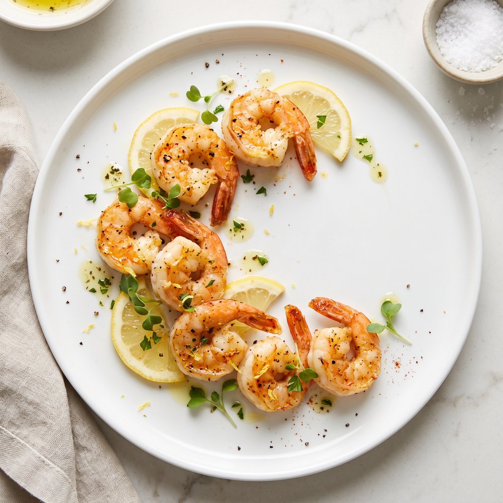 Crisp Air-Fried Lemon Pepper Shrimp