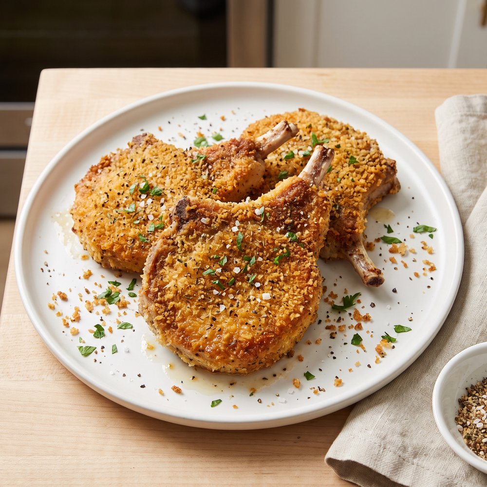 Crispy 3-Ingredient Oven-Baked Pork Chops