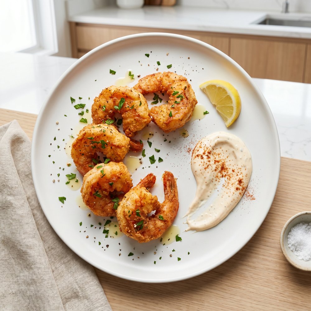 Crispy Air-Fried Breaded Shrimp