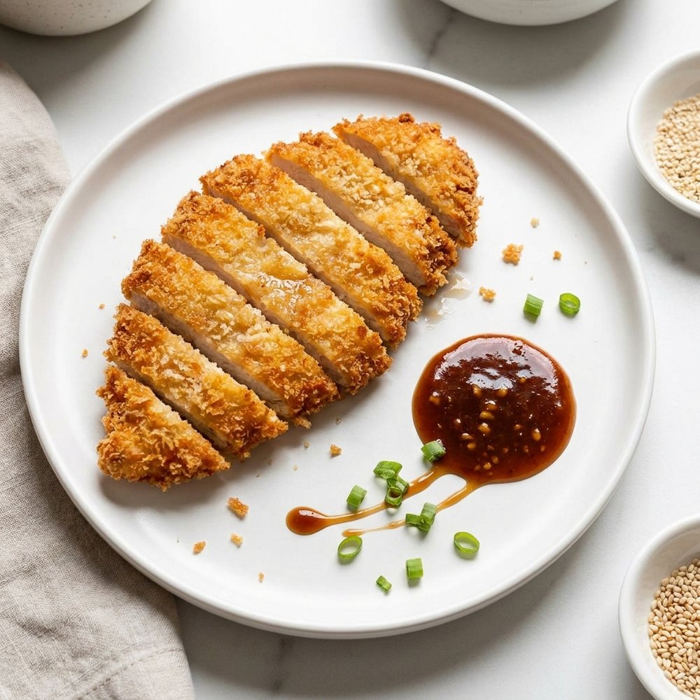 Crispy Air-Fried Chicken Katsu with Homemade Sauce