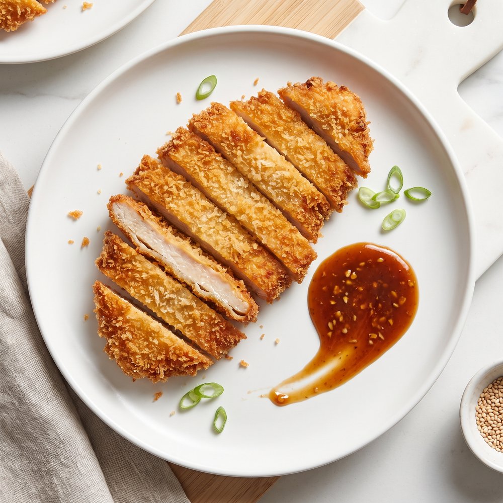 Crispy Air-Fried Chicken Katsu with Homemade Sauce