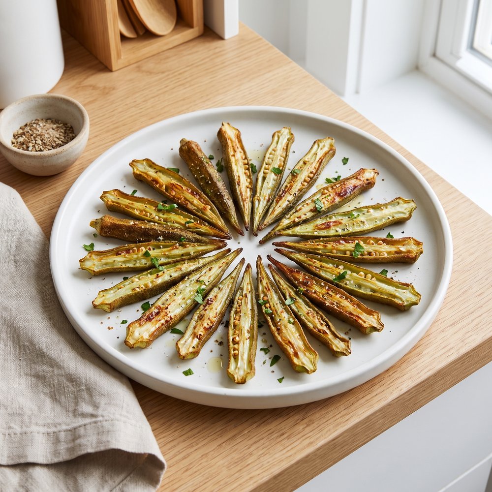 Crispy Air-Fried Okra Sticks