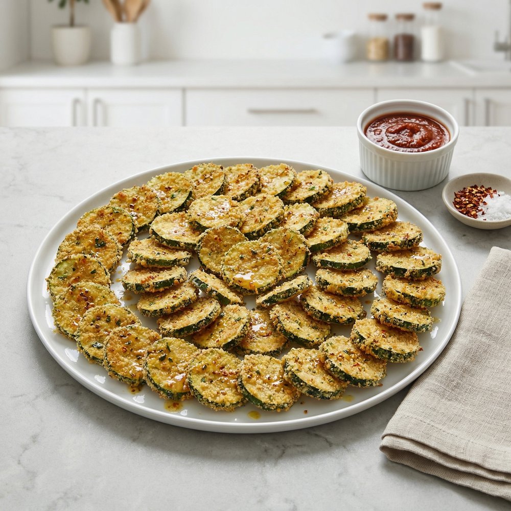 Crispy Oven-Breaded Zucchini Rounds