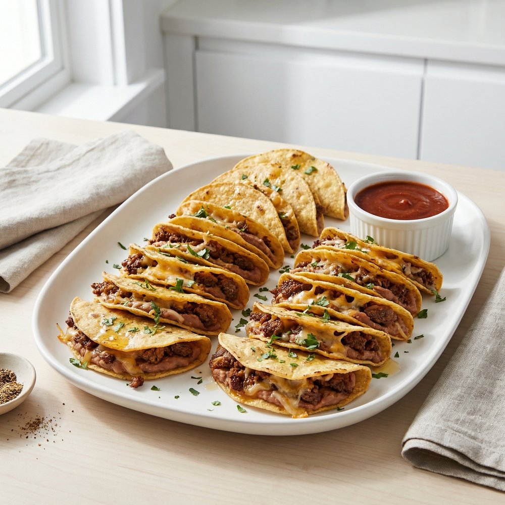Mini Beef-and-Bean Tacos