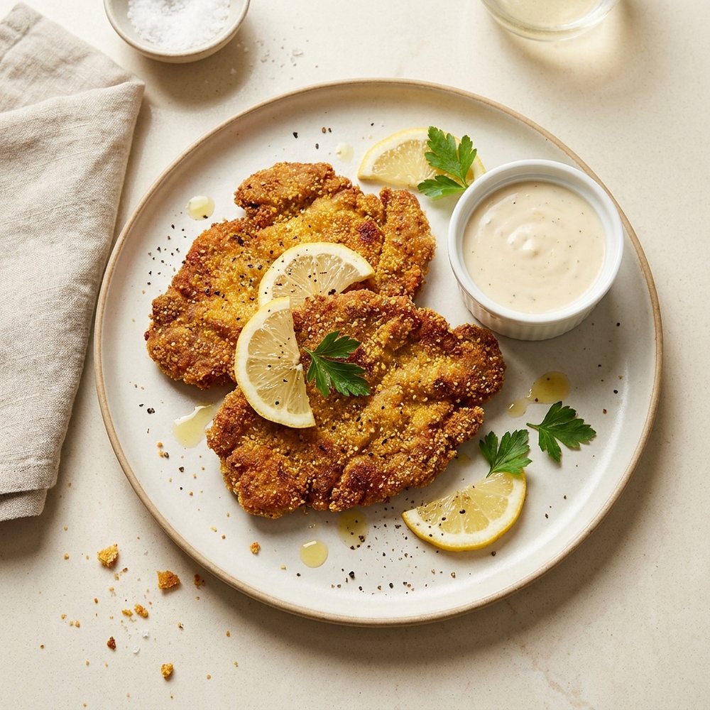 Crispy Breaded Cube Steak Schnitzel