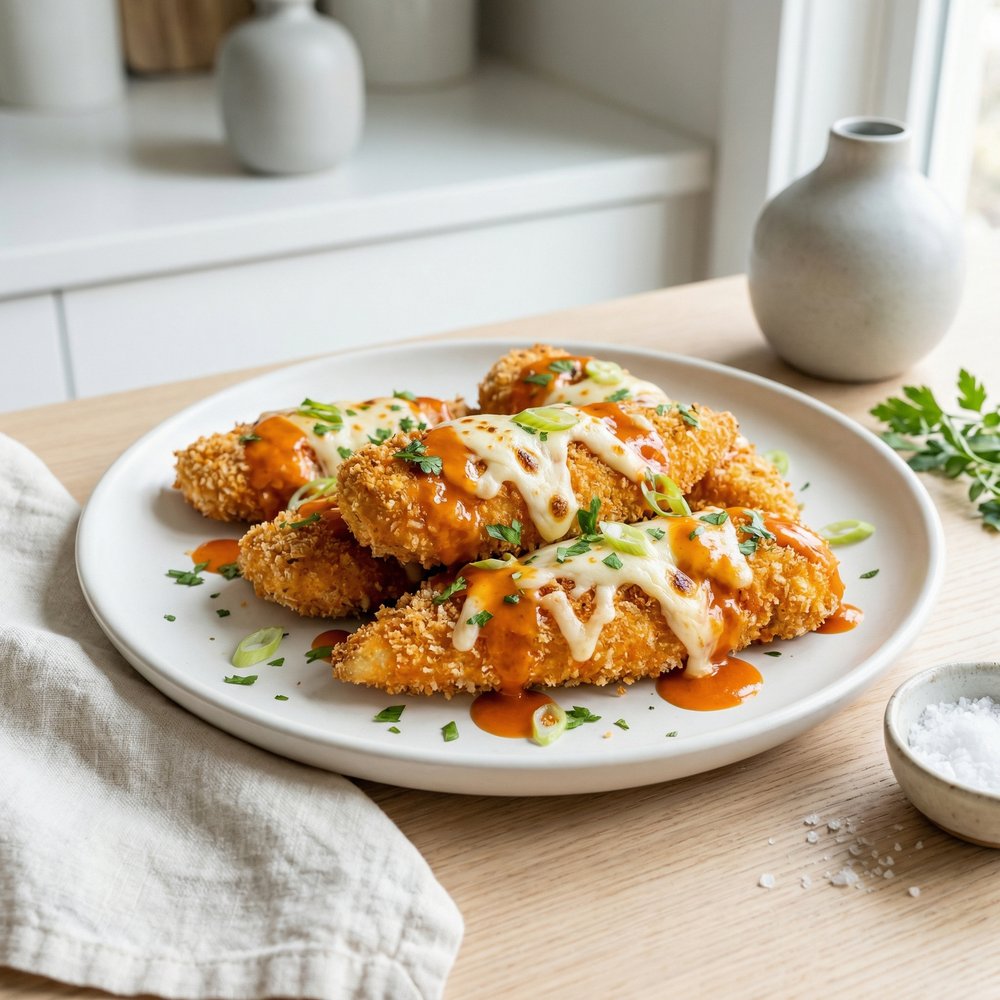 Skillet Buffalo Chicken with Mozzarella