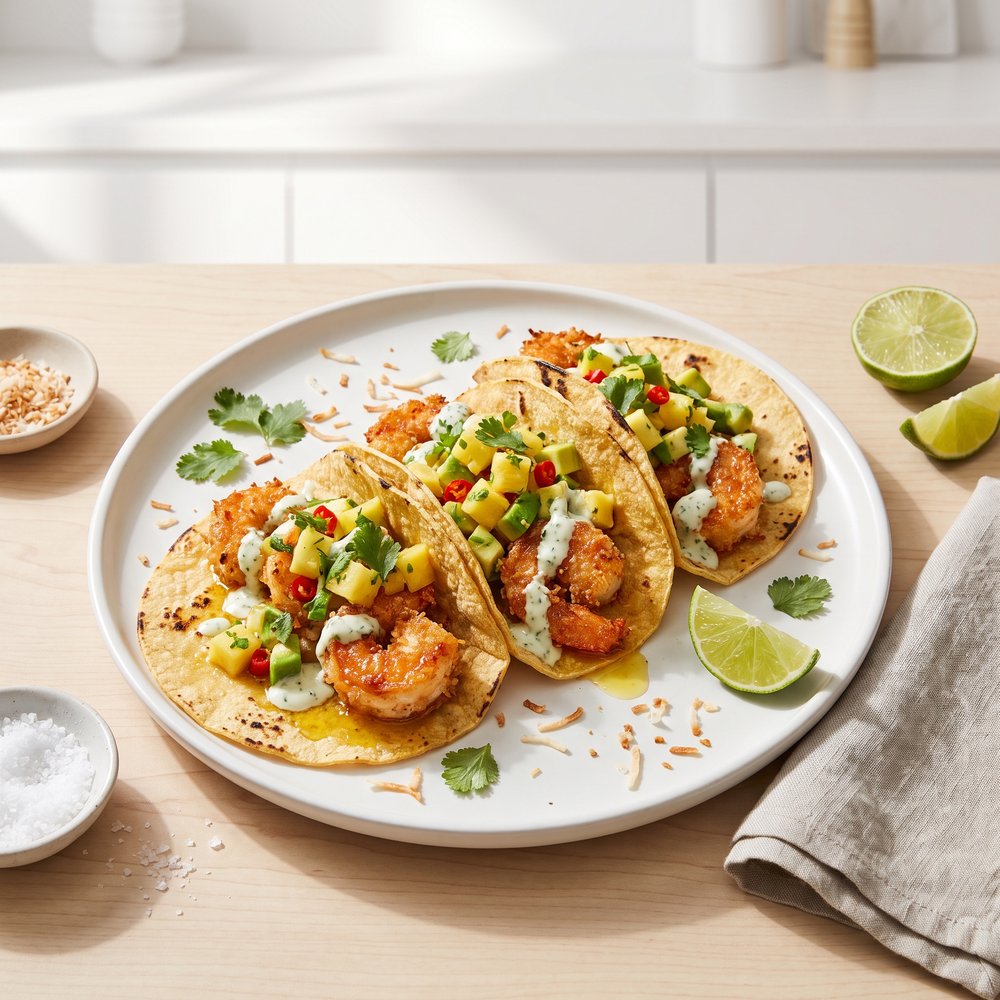 Crispy Coconut Shrimp Tacos