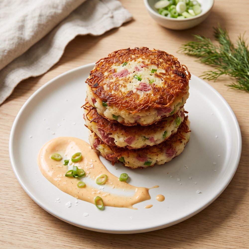 Crispy Corned Beef Potato Cakes
