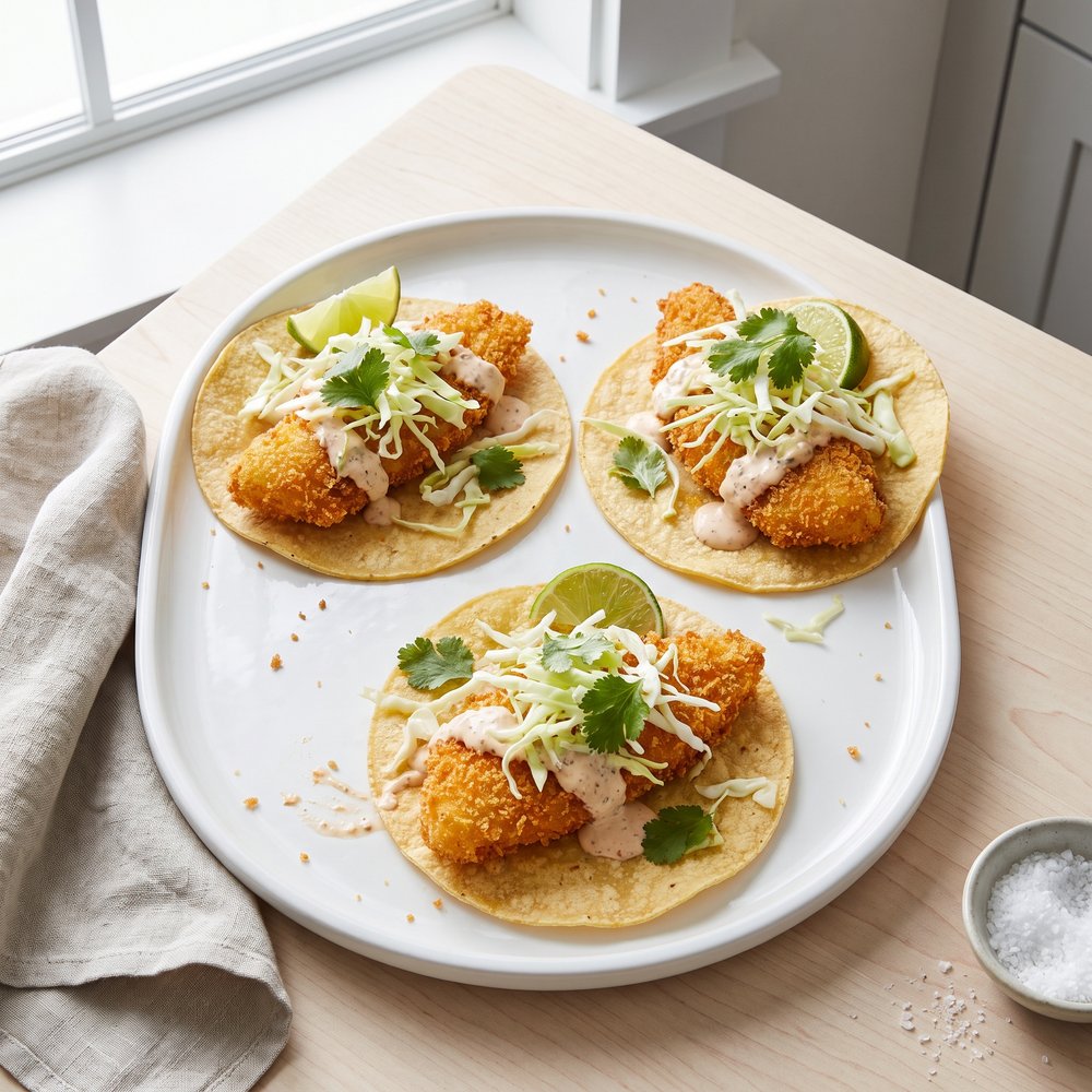 Crispy Fish Tacos with Chipotle-Lime Ranch