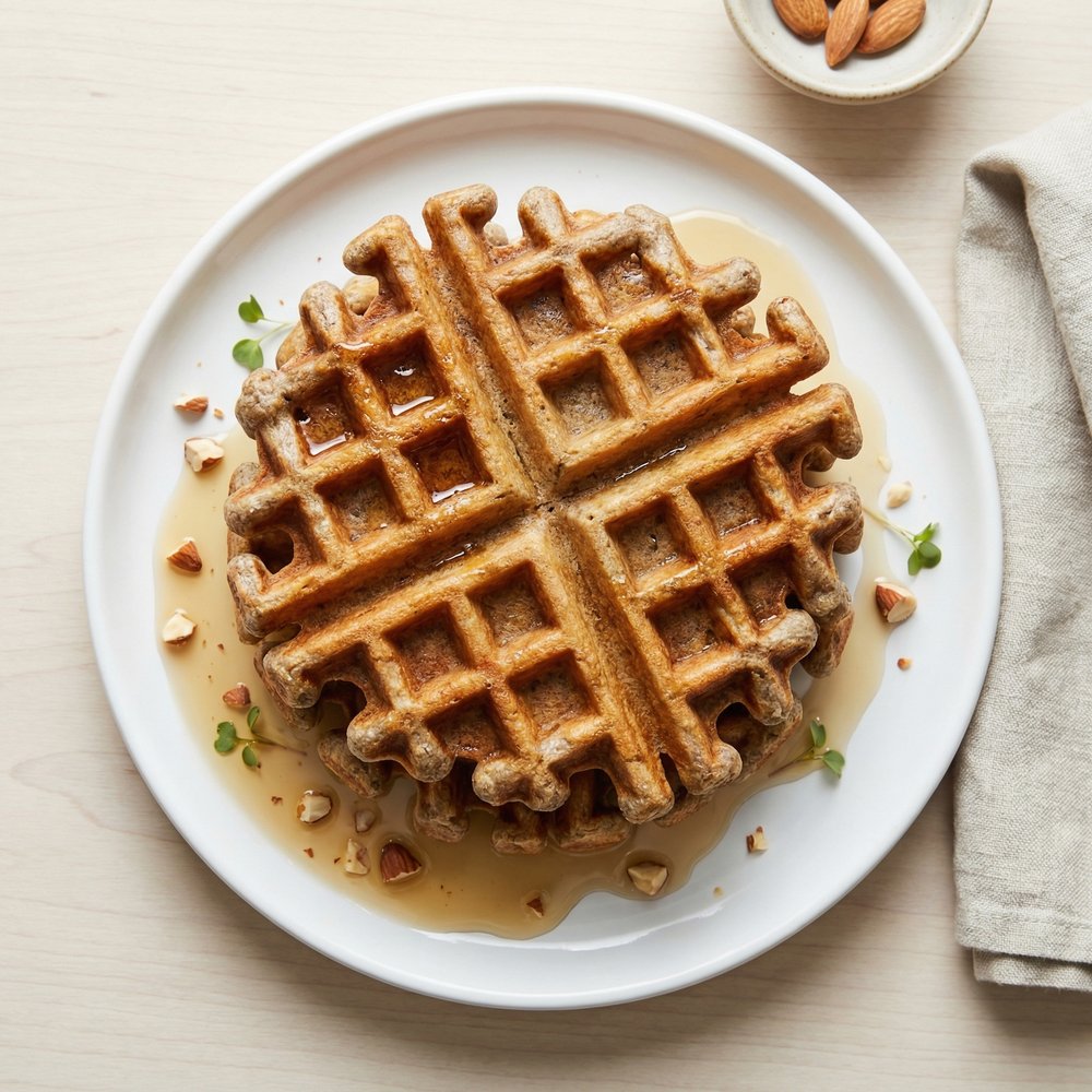 Crispy Gluten-Free Buckwheat-Almond Waffles