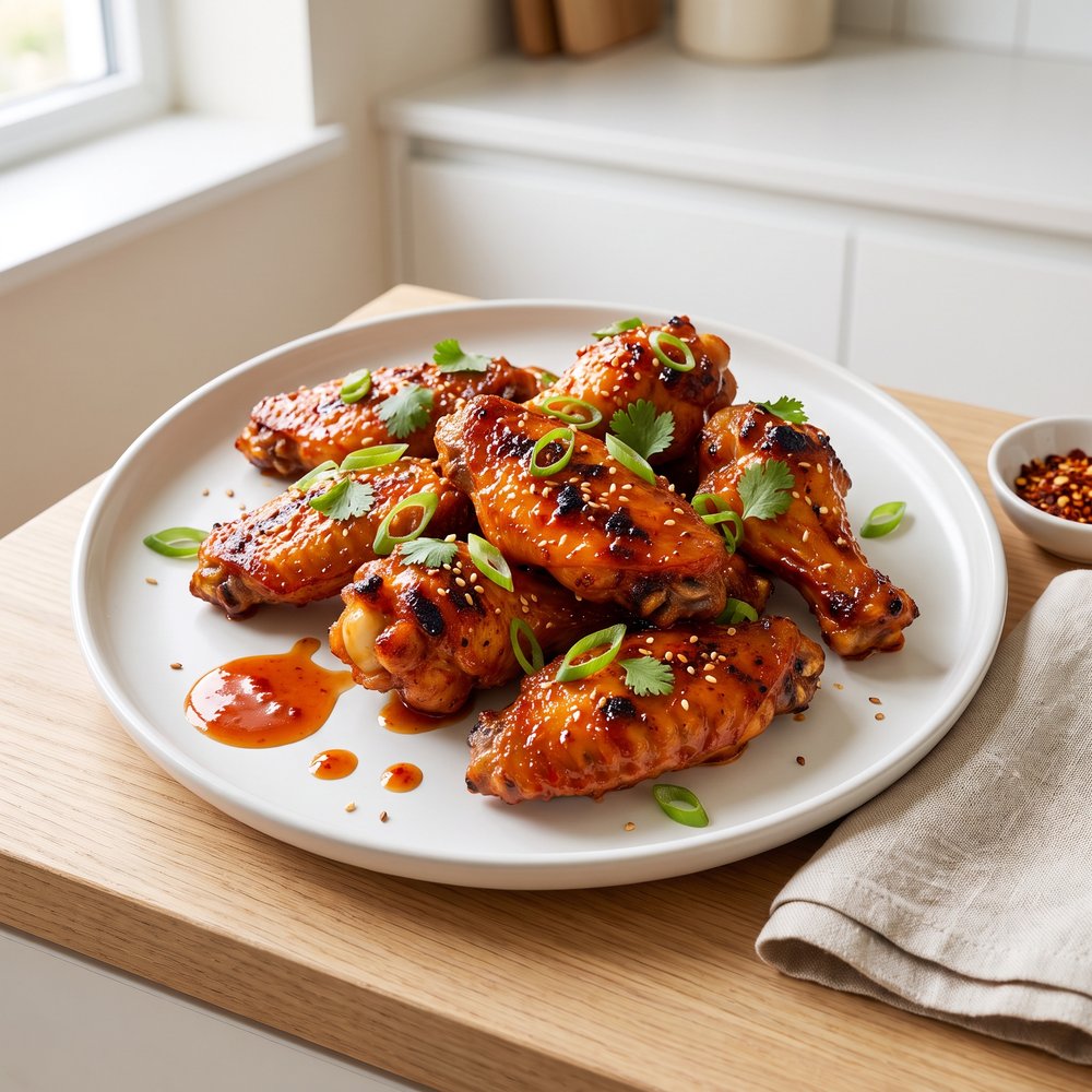 Crispy Honey Sriracha Chicken Wings
