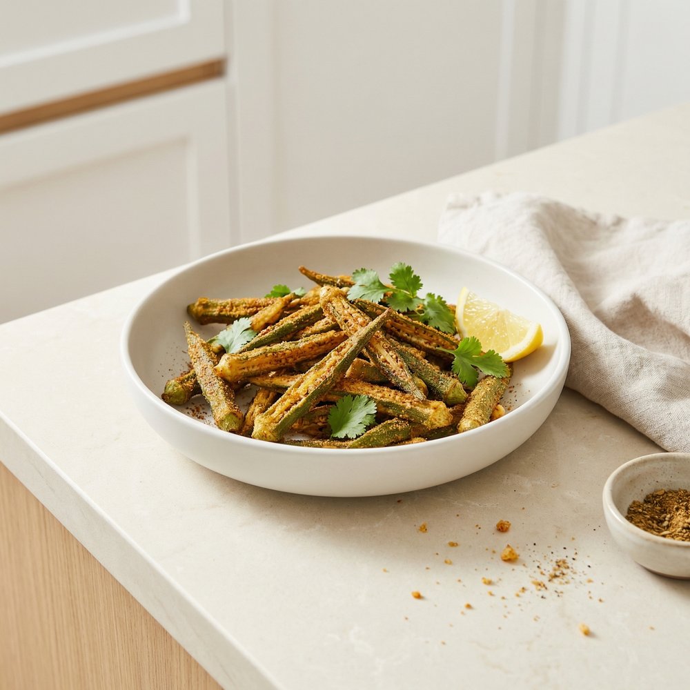 Crunchy Spiced Indian Okra