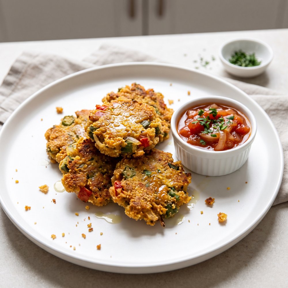 Crispy Okra and Grits Fritters