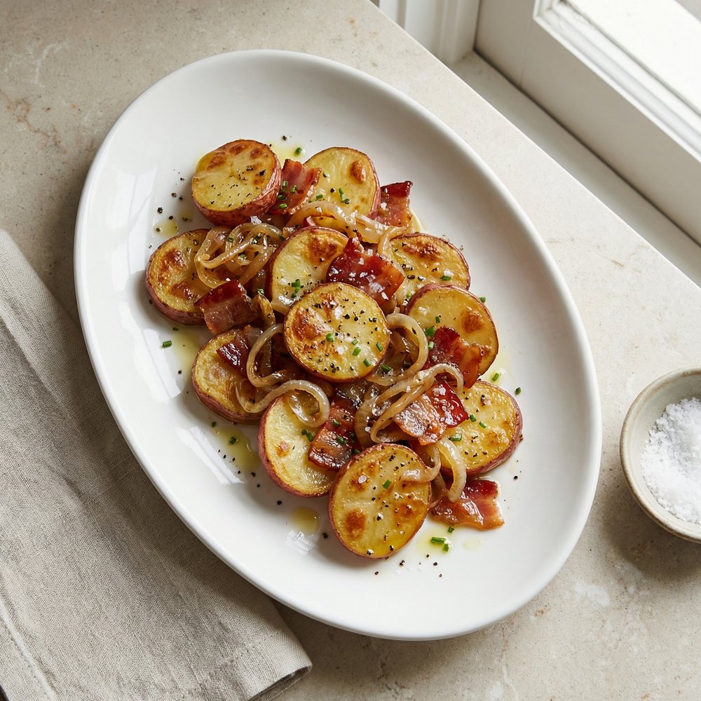Crispy Oven Potatoes with Bacon and Onions